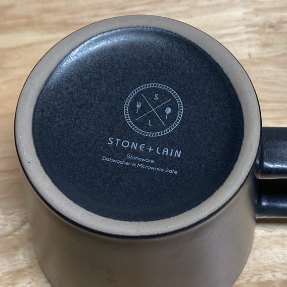 Stone and Lain Dark Gray Matte Black Ceramic Mugs Set of 4 - Picture 6 of 7